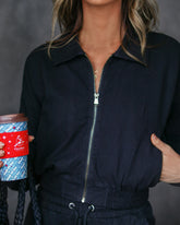 Test The Limits Cotton Pocketed Bomber Jacket - Black